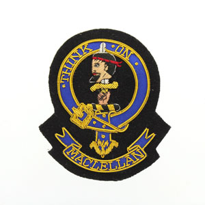 Clan Crest Badge, Hand Embroidered, Clan MacLellan